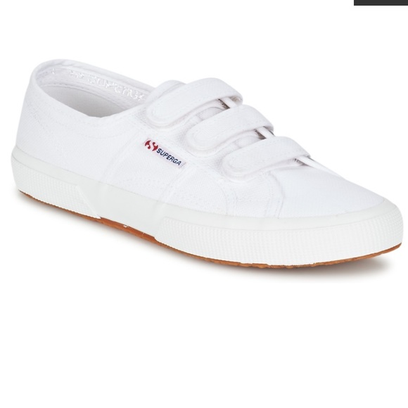 superga white velcro